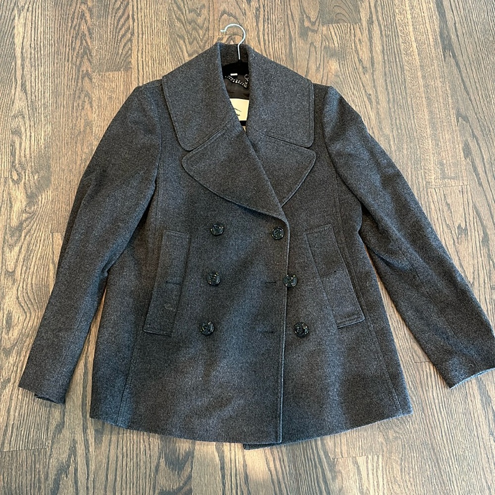 Burberry women’s wool peacoat in charcoal grey US 8